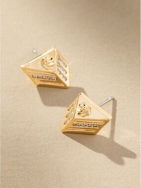 Anthropologie Festive Icon Stud Earrings Pumpkin pie